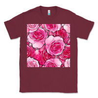 Burgundy valentines day all dress up roses seamless pattern Classic Tee - BundleAndBundleShop