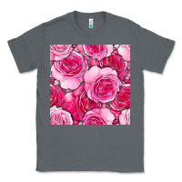 Charcoal Heather valentines day all dress up roses seamless pattern Classic Tee - BundleAndBundleShop