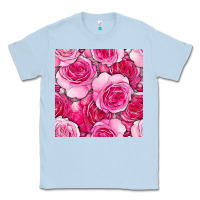 Dusty Blue valentines day all dress up roses seamless pattern Classic Tee - BundleAndBundleShop