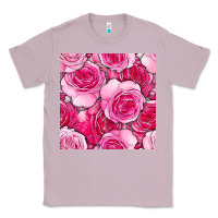 Lilac valentines day all dress up roses seamless pattern Classic Tee - BundleAndBundleShop