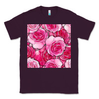 Plum valentines day all dress up roses seamless pattern Classic Tee - BundleAndBundleShop