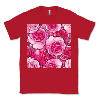 Red valentines day all dress up roses seamless pattern Classic Tee - BundleAndBundleShop