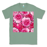 Sage valentines day all dress up roses seamless pattern Classic Tee - BundleAndBundleShop