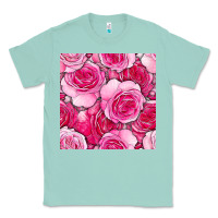 Seafoam valentines day all dress up roses seamless pattern Classic Tee - BundleAndBundleShop