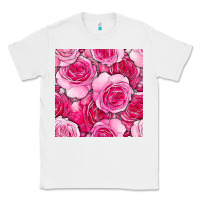 White valentines day all dress up roses seamless pattern Classic Tee - BundleAndBundleShop