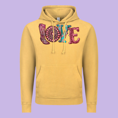 Valentine's Day Love With Boots And Gemstone Vintage Hoodie Designed By Ranaportraitstore