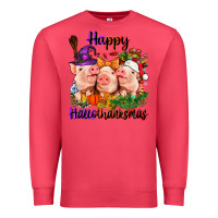 Cardinal Happy Hallothanksmas Pigs Premium Sweatshirt - NancyCooperArtShop