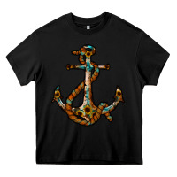 Black western anchor Heavy Core Tee - RacoonDesign