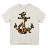 Cream western anchor Heavy Core Tee - RacoonDesign