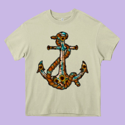 Western Anchor Heavy Core Tee Designed By Racoondesign
