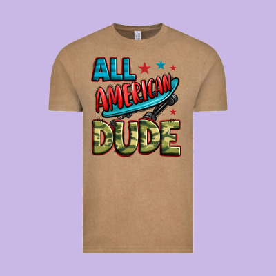 All American Dude Vintage Tee Designed By Zillion Design Studio