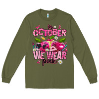 Army Green in october we wear pink teachers Long Sleeve Tee - AdoDesignShop