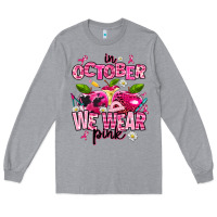 Heather Grey in october we wear pink teachers Long Sleeve Tee - AdoDesignShop
