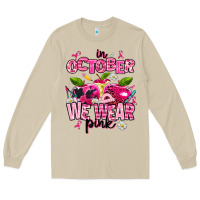 Mushroom in october we wear pink teachers Long Sleeve Tee - AdoDesignShop