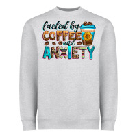 Heather Grey fueled by coffee and anxiety Heavyweight Sweatshirt - Zillion Design Studio