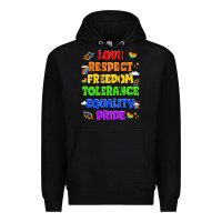 Black love respect freedom tolerance equality pride Premium Hoodie - LillyAllenDesigns