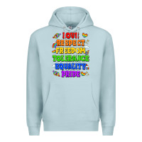 Blue Mist love respect freedom tolerance equality pride Premium Hoodie - LillyAllenDesigns