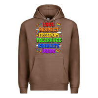 Chestnut love respect freedom tolerance equality pride Premium Hoodie - LillyAllenDesigns