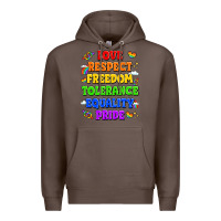 Coffee love respect freedom tolerance equality pride Premium Hoodie - LillyAllenDesigns