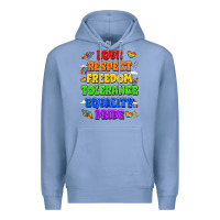 Colony Blue love respect freedom tolerance equality pride Premium Hoodie - LillyAllenDesigns