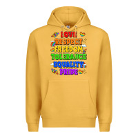 Mustard love respect freedom tolerance equality pride Premium Hoodie - LillyAllenDesigns