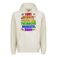 Oatmeal Heather love respect freedom tolerance equality pride Premium Hoodie - LillyAllenDesigns