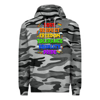 Slate Camo love respect freedom tolerance equality pride Premium Hoodie - LillyAllenDesigns