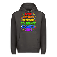 Smoke love respect freedom tolerance equality pride Premium Hoodie - LillyAllenDesigns