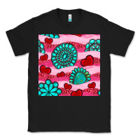 Black valentines day turquoise gemstone  and hearts Classic Tee - BundleAndBundleShop