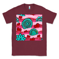 Burgundy valentines day turquoise gemstone  and hearts Classic Tee - BundleAndBundleShop