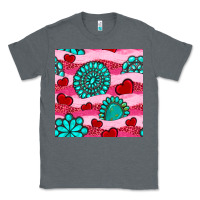 Charcoal Heather valentines day turquoise gemstone  and hearts Classic Tee - BundleAndBundleShop