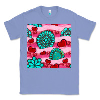Colony Blue valentines day turquoise gemstone  and hearts Classic Tee - BundleAndBundleShop