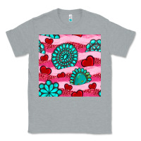 Heather Grey valentines day turquoise gemstone  and hearts Classic Tee - BundleAndBundleShop