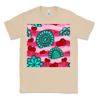 Mushroom valentines day turquoise gemstone  and hearts Classic Tee - BundleAndBundleShop