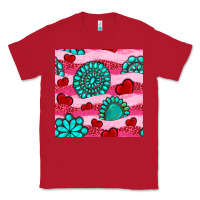 Red valentines day turquoise gemstone  and hearts Classic Tee - BundleAndBundleShop