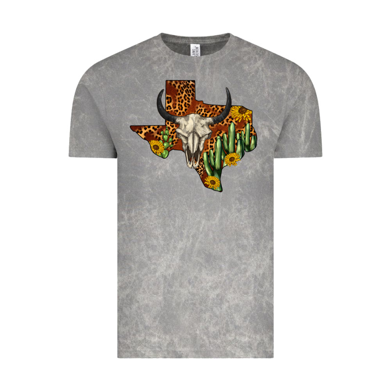 Bull Skull Texas Map Western Vintage Tee by BarkalooDesign | Teevron