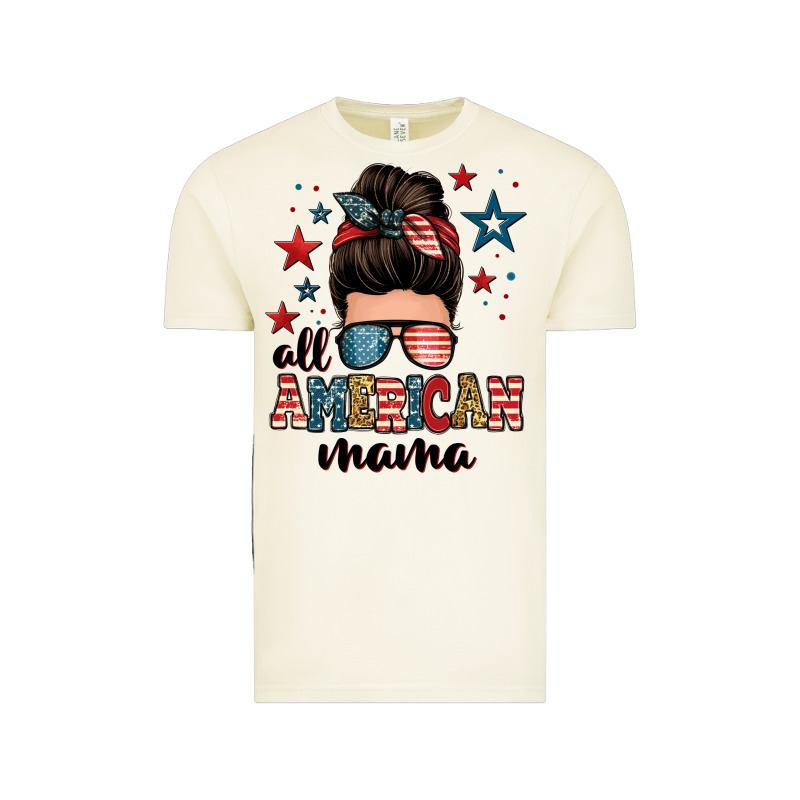 All American Mama Messy Bun Vintage Tee by Zillion Design Studio | Teevron