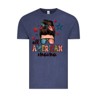 Vintage Denim all american mama messy bun Vintage Tee - Zillion Design Studio