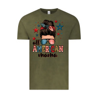 Vintage Olive all american mama messy bun Vintage Tee - Zillion Design Studio
