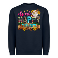 Navy drink happy thoughts Heavyweight Sweatshirt - Zillion Design Studio