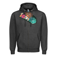 Charcoal Heather cowboy hat Zipper Hoodie - AdoDesignShop