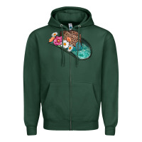 Sports Green cowboy hat Zipper Hoodie - AdoDesignShop