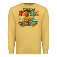 Antique Gold Thankful grateful blessed mini pumpkin Premium Sweatshirt - NancyCooperArtShop