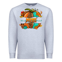 Heather Grey Thankful grateful blessed mini pumpkin Premium Sweatshirt - NancyCooperArtShop