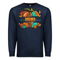 Navy Thankful grateful blessed mini pumpkin Premium Sweatshirt - NancyCooperArtShop