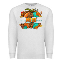 Oatmeal Heather Thankful grateful blessed mini pumpkin Premium Sweatshirt - NancyCooperArtShop