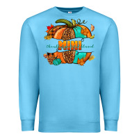 Ocean Blue Thankful grateful blessed mini pumpkin Premium Sweatshirt - NancyCooperArtShop