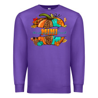 Purple Thankful grateful blessed mini pumpkin Premium Sweatshirt - NancyCooperArtShop
