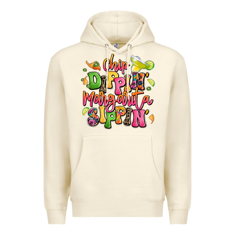 Chip Dippin' Margarita Sippin' Premium Hoodie by LillyAllenDesigns | Teevron