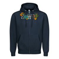 Navy howdy with cowboy hat and cactus Zipper Hoodie - Artiststas